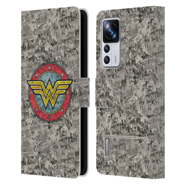 Wonder Woman DC Comics Vintage Art Comics Logo Leather Book Wallet Case Cover For Xiaomi 12T Pro