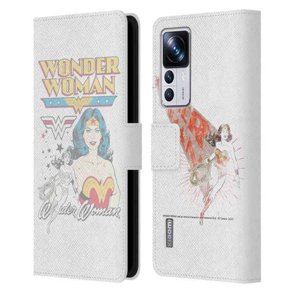 Wonder Woman DC Comics Vintage Art White Leather Book Wallet Case Cover For Xiaomi 12T Pro