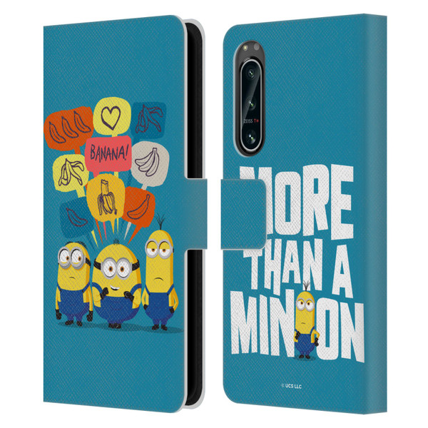 Minions Rise of Gru(2021) Graphics Speech Bubbles Leather Book Wallet Case Cover For Sony Xperia 5 IV