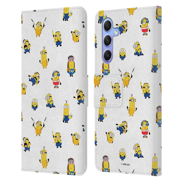 Minions Rise of Gru(2021) Humor Costume Pattern Leather Book Wallet Case Cover For Samsung Galaxy A34 5G