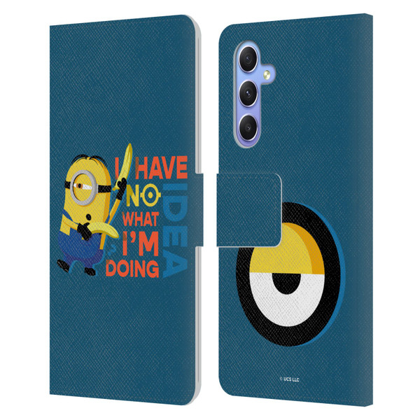 Minions Rise of Gru(2021) Humor No Idea Leather Book Wallet Case Cover For Samsung Galaxy A34 5G