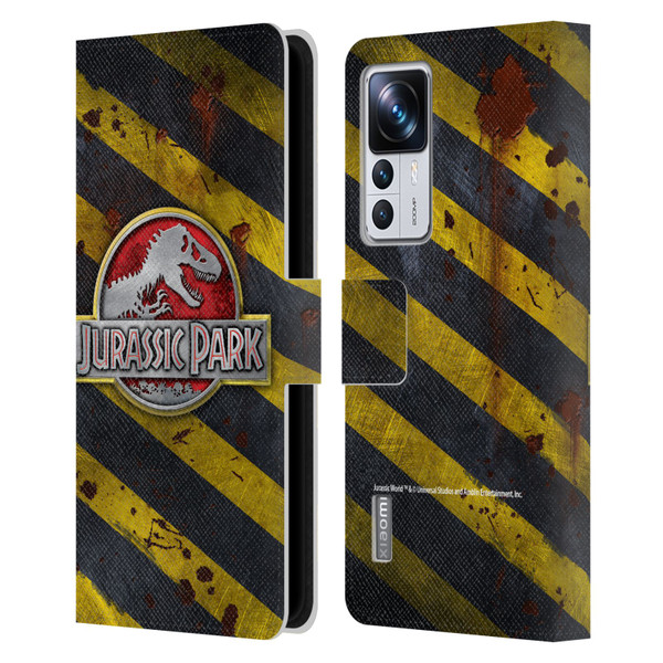 Jurassic Park Logo Distressed Look Crosswalk Leather Book Wallet Case Cover For Xiaomi 12T Pro