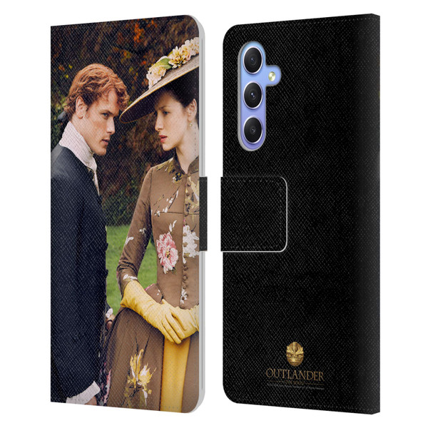 Outlander Characters Jamie And Claire Leather Book Wallet Case Cover For Samsung Galaxy A34 5G