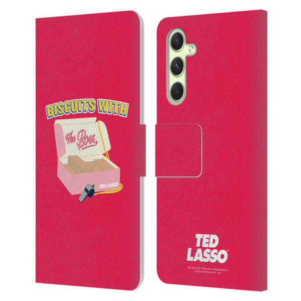 Ted Lasso Season 1 Graphics Biscuits With The Boss Leather Book Wallet Case Cover For Samsung Galaxy A54 5G