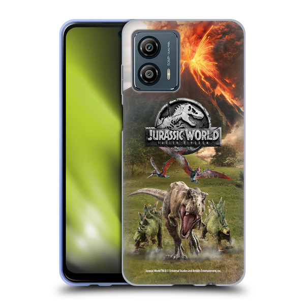 Jurassic World Fallen Kingdom Key Art Dinosaurs Escape Soft Gel Case for Motorola Moto G53 5G