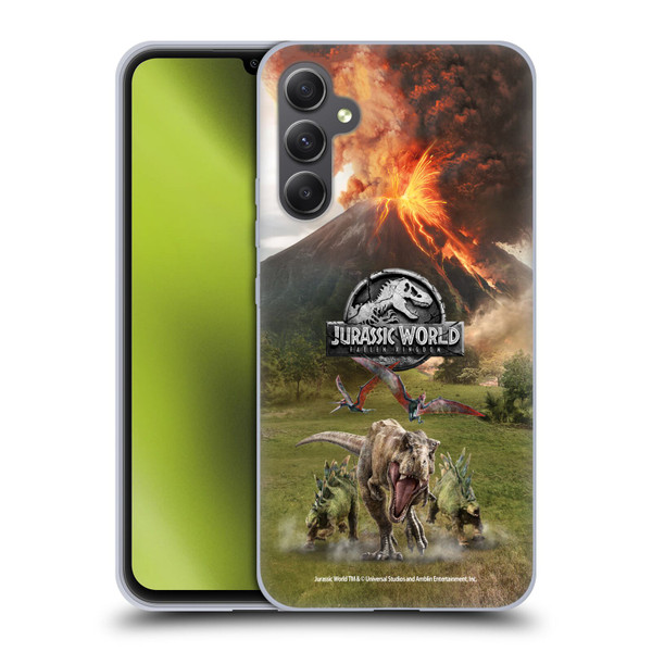 Jurassic World Fallen Kingdom Key Art Dinosaurs Escape Soft Gel Case for Samsung Galaxy A34 5G