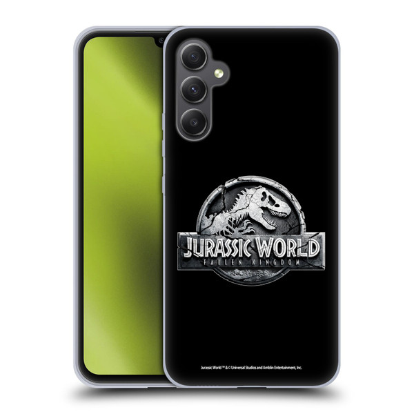 Jurassic World Fallen Kingdom Logo Plain Black Soft Gel Case for Samsung Galaxy A34 5G
