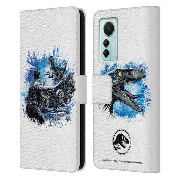 Jurassic World Fallen Kingdom Key Art Blue & Owen Distressed Look Leather Book Wallet Case Cover For Xiaomi 12 Lite