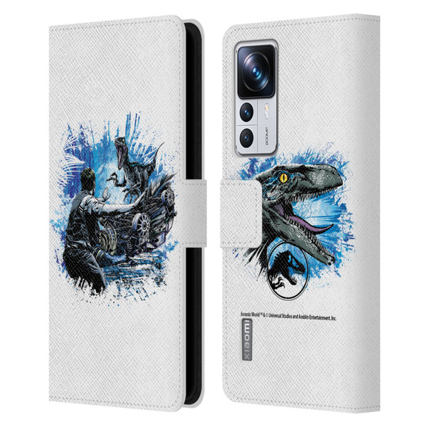 Jurassic World Fallen Kingdom Key Art Blue & Owen Distressed Look Leather Book Wallet Case Cover For Xiaomi 12T Pro