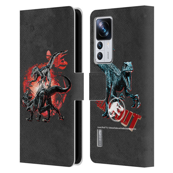 Jurassic World Fallen Kingdom Key Art Raptors Battle Leather Book Wallet Case Cover For Xiaomi 12T Pro