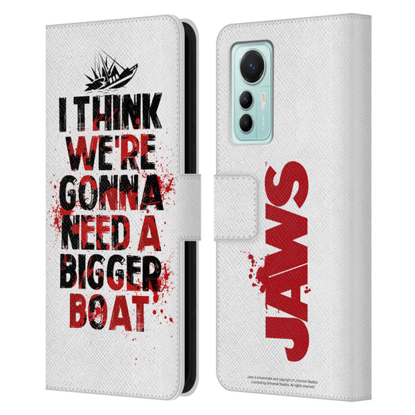 Jaws I Key Art Bigger Boat Leather Book Wallet Case Cover For Xiaomi 12 Lite