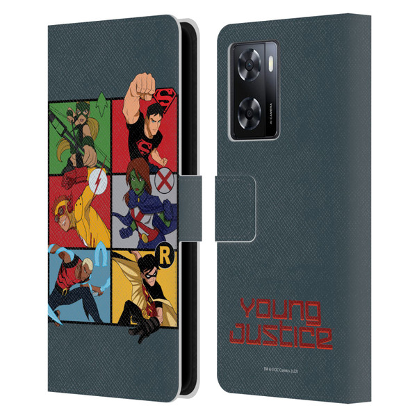 Young Justice Graphics Character Art Leather Book Wallet Case Cover For OPPO A57s