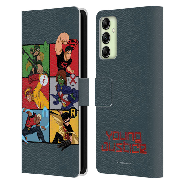 Young Justice Graphics Character Art Leather Book Wallet Case Cover For Samsung Galaxy A14 5G