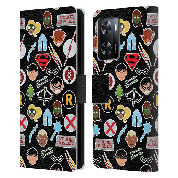 Young Justice Graphics Icons Leather Book Wallet Case Cover For OPPO A57s