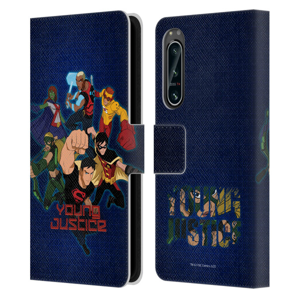 Young Justice Graphics Group Leather Book Wallet Case Cover For Sony Xperia 5 IV