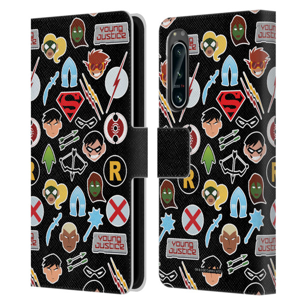 Young Justice Graphics Icons Leather Book Wallet Case Cover For Sony Xperia 5 IV