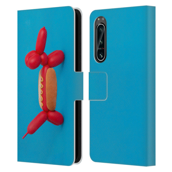 Pepino De Mar Foods Hotdog Leather Book Wallet Case Cover For Sony Xperia 5 IV