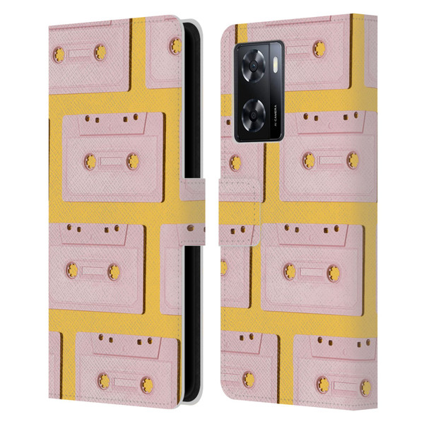 Pepino De Mar Patterns 2 Cassette Tape Leather Book Wallet Case Cover For OPPO A57s