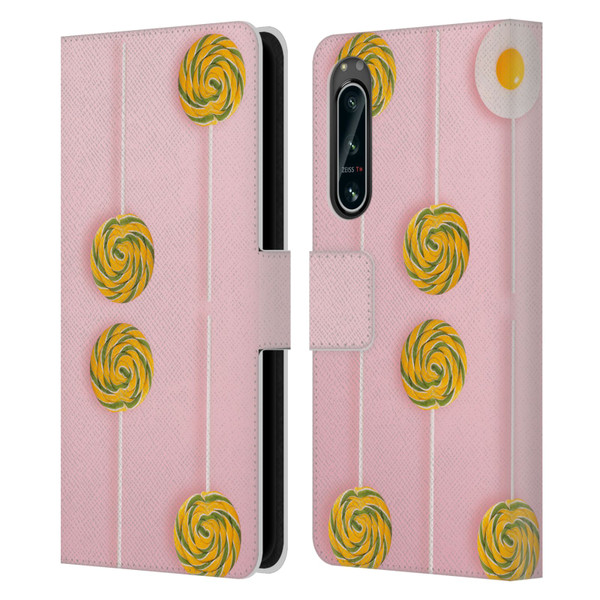Pepino De Mar Patterns 2 Lollipop Leather Book Wallet Case Cover For Sony Xperia 5 IV