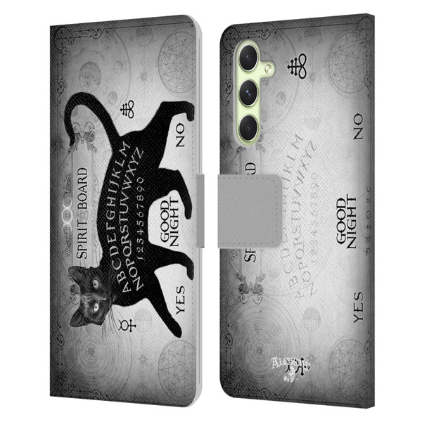 Alchemy Gothic Cats Black Cat Spirit Board Leather Book Wallet Case Cover For Samsung Galaxy A54 5G