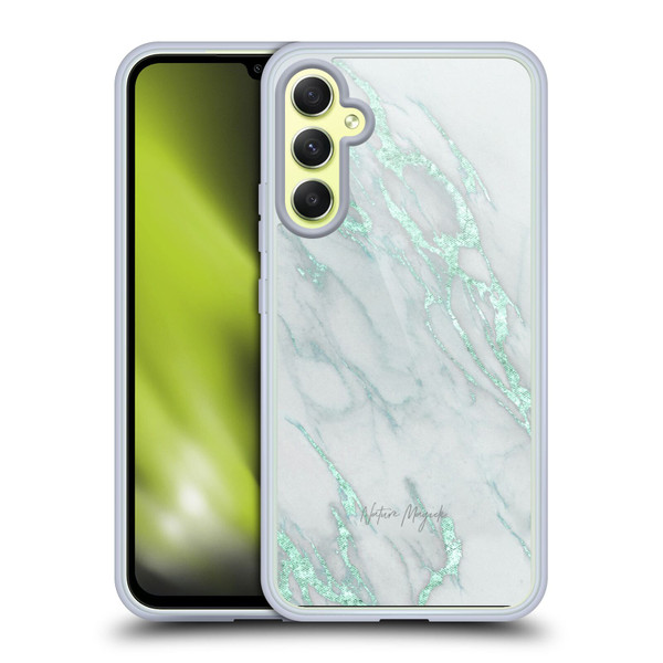 Nature Magick Marble Metallics Teal Soft Gel Case for Samsung Galaxy A34 5G