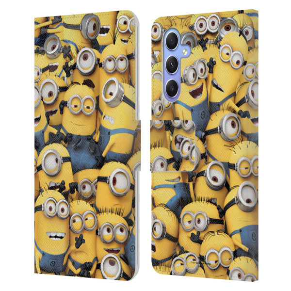 Despicable Me Funny Minions Pattern Leather Book Wallet Case Cover For Samsung Galaxy A34 5G