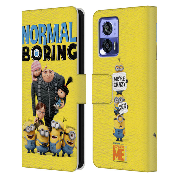 Despicable Me Gru's Family Minions Leather Book Wallet Case Cover For Motorola Edge 30 Neo 5G