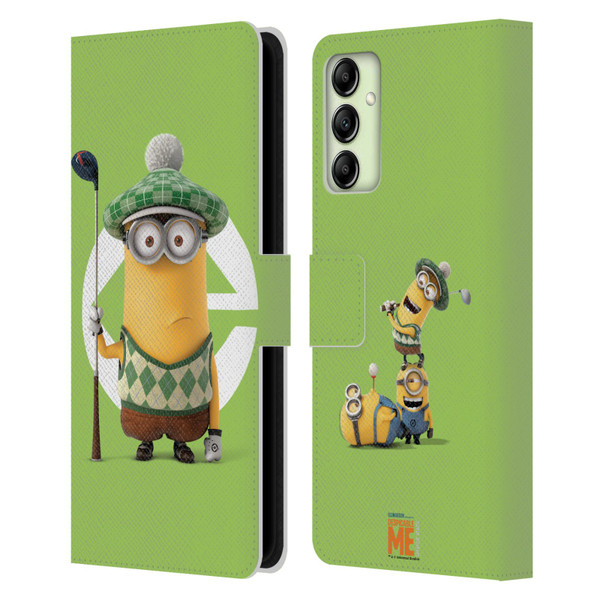 Despicable Me Minions Kevin Golfer Costume Leather Book Wallet Case Cover For Samsung Galaxy A14 5G