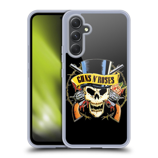 Guns N' Roses Key Art Top Hat Skull Soft Gel Case for Samsung Galaxy A54 5G