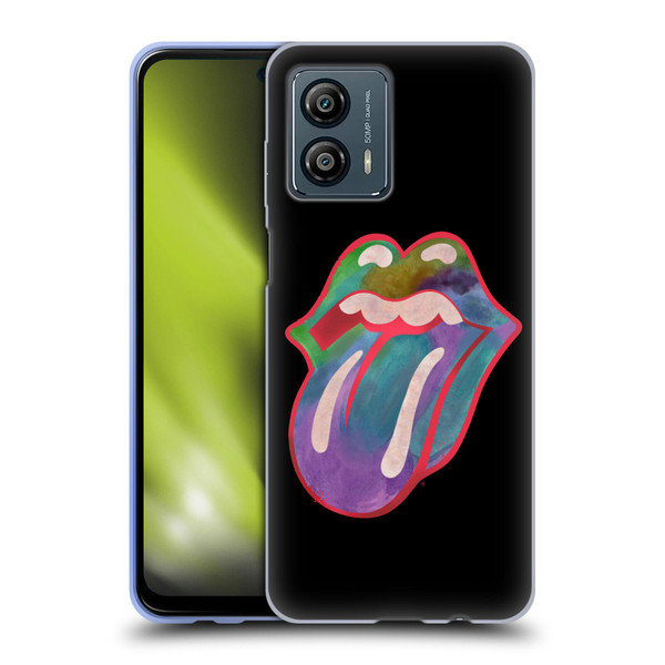 The Rolling Stones Graphics Watercolour Tongue Soft Gel Case for Motorola Moto G53 5G