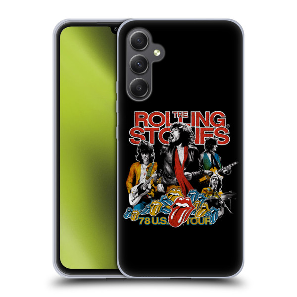 The Rolling Stones Key Art 78 US Tour Vintage Soft Gel Case for Samsung Galaxy A34 5G