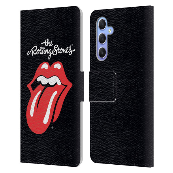 The Rolling Stones Key Art Tongue Classic Leather Book Wallet Case Cover For Samsung Galaxy A34 5G