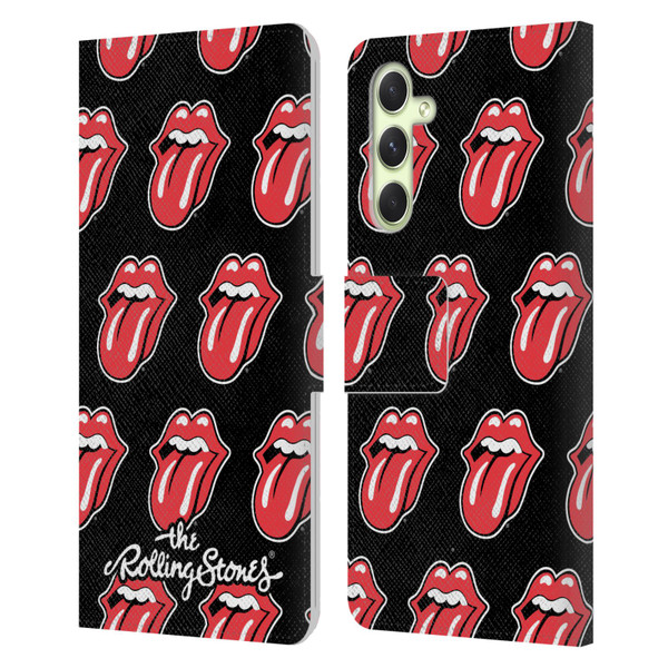 The Rolling Stones Licks Collection Tongue Classic Pattern Leather Book Wallet Case Cover For Samsung Galaxy A54 5G