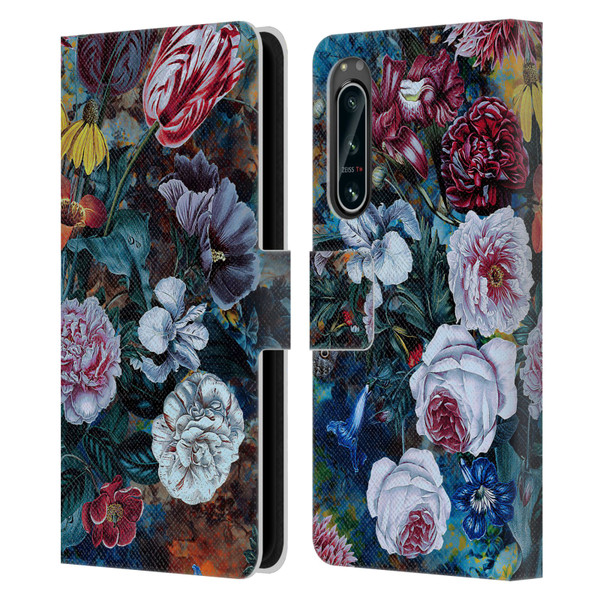 Riza Peker Florals Full Bloom Leather Book Wallet Case Cover For Sony Xperia 5 IV