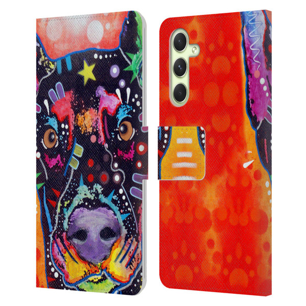 Dean Russo Dogs 3 Doberman Leather Book Wallet Case Cover For Samsung Galaxy A54 5G