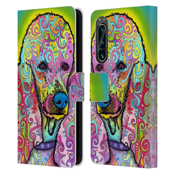 Dean Russo Dogs 3 Poodle Leather Book Wallet Case Cover For Sony Xperia 5 IV