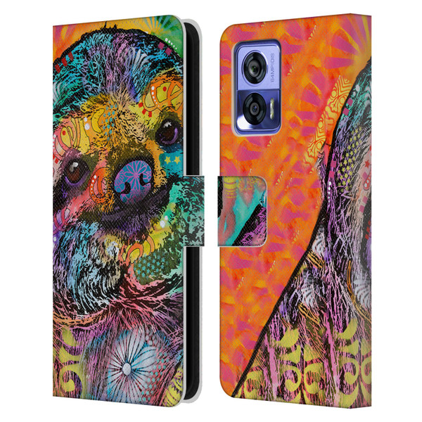 Dean Russo Wildlife 3 Sloth Leather Book Wallet Case Cover For Motorola Edge 30 Neo 5G