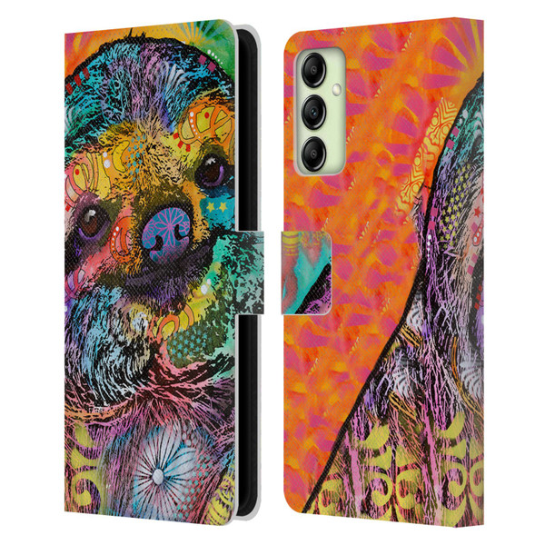 Dean Russo Wildlife 3 Sloth Leather Book Wallet Case Cover For Samsung Galaxy A14 5G