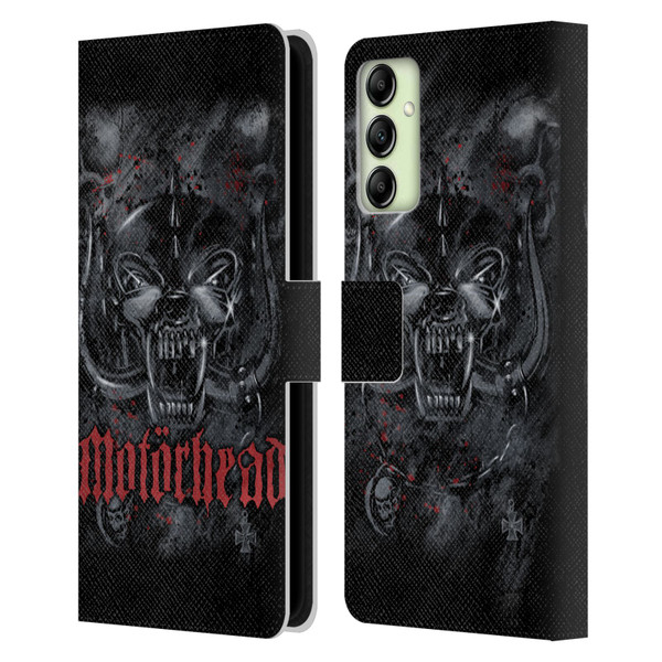 Motorhead Graphics Deathstorm Leather Book Wallet Case Cover For Samsung Galaxy A14 5G