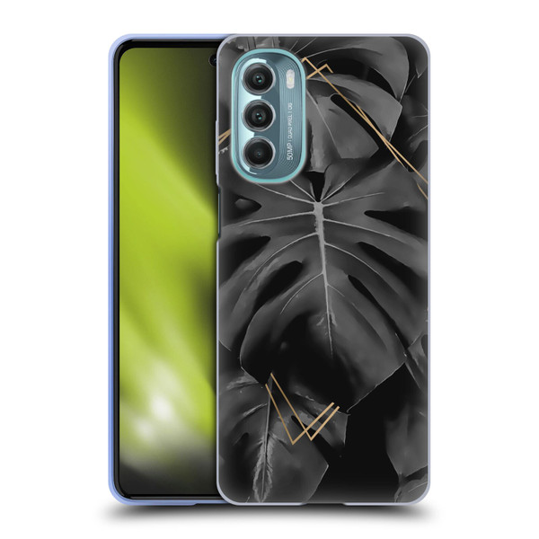LebensArt Elegance in Black Deep Monstera Soft Gel Case for Motorola Moto G Stylus 5G (2022)