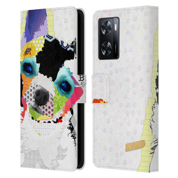 Michel Keck Dogs 2 Chihuahua Leather Book Wallet Case Cover For OPPO A57s