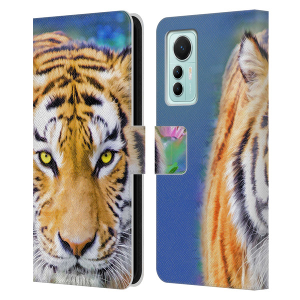 Aimee Stewart Animals Tiger Lily Leather Book Wallet Case Cover For Xiaomi 12 Lite