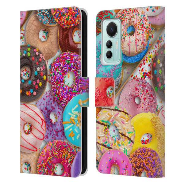Aimee Stewart Colourful Sweets Donut Noms Leather Book Wallet Case Cover For Xiaomi 12 Lite
