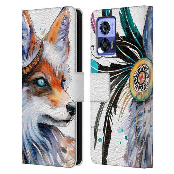 Pixie Cold Animals Fox Leather Book Wallet Case Cover For Motorola Edge 30 Neo 5G