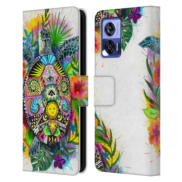 Pixie Cold Animals Turtle Life Leather Book Wallet Case Cover For Motorola Edge 30 Neo 5G