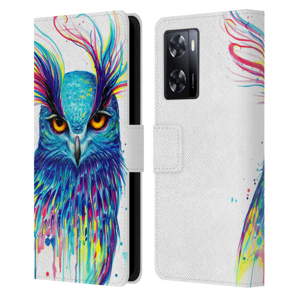 Pixie Cold Animals Into The Blue Leather Book Wallet Case Cover For OPPO A57s