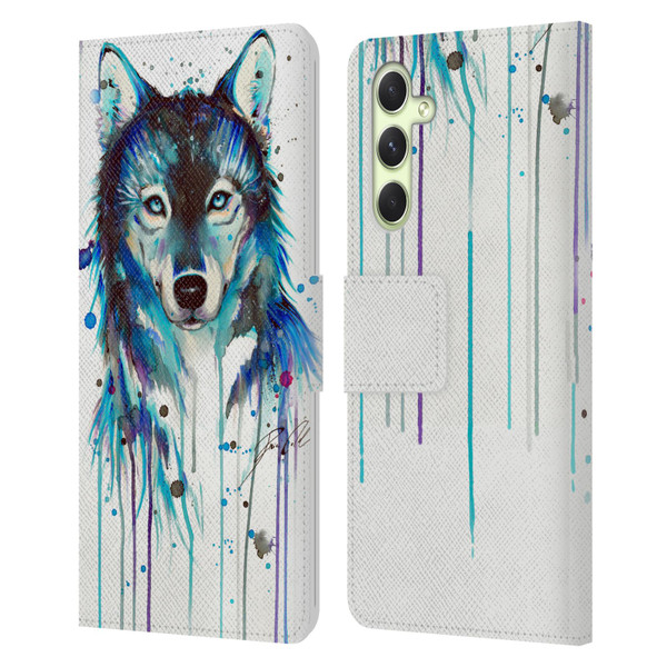 Pixie Cold Animals Ice Wolf Leather Book Wallet Case Cover For Samsung Galaxy A54 5G