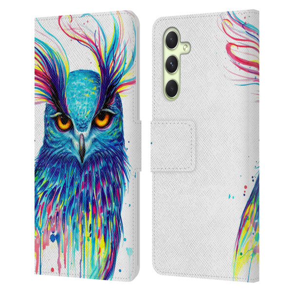 Pixie Cold Animals Into The Blue Leather Book Wallet Case Cover For Samsung Galaxy A54 5G