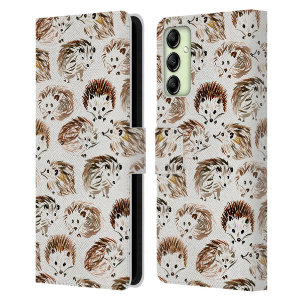 Cat Coquillette Animals Hedgehogs Leather Book Wallet Case Cover For Samsung Galaxy A14 5G