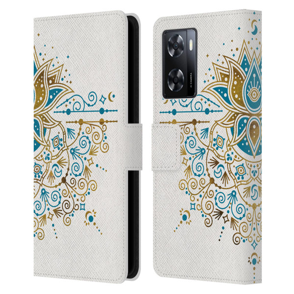 Cat Coquillette Patterns 6 Lotus Bloom Mandala 4 Leather Book Wallet Case Cover For OPPO A57s
